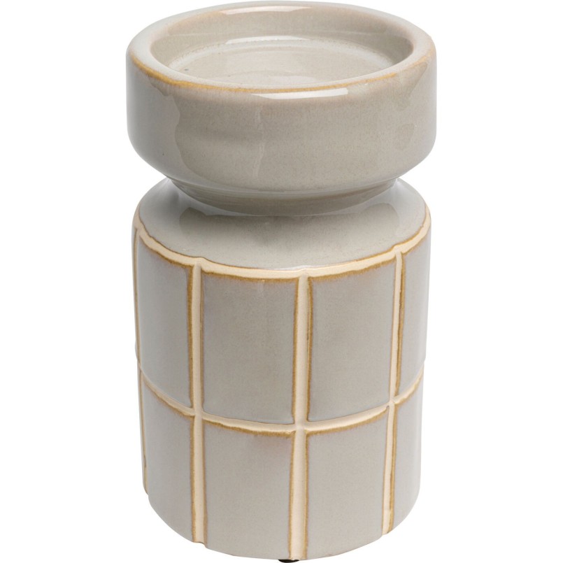 Porte-bougies Bliss Tile gris clair 18cm