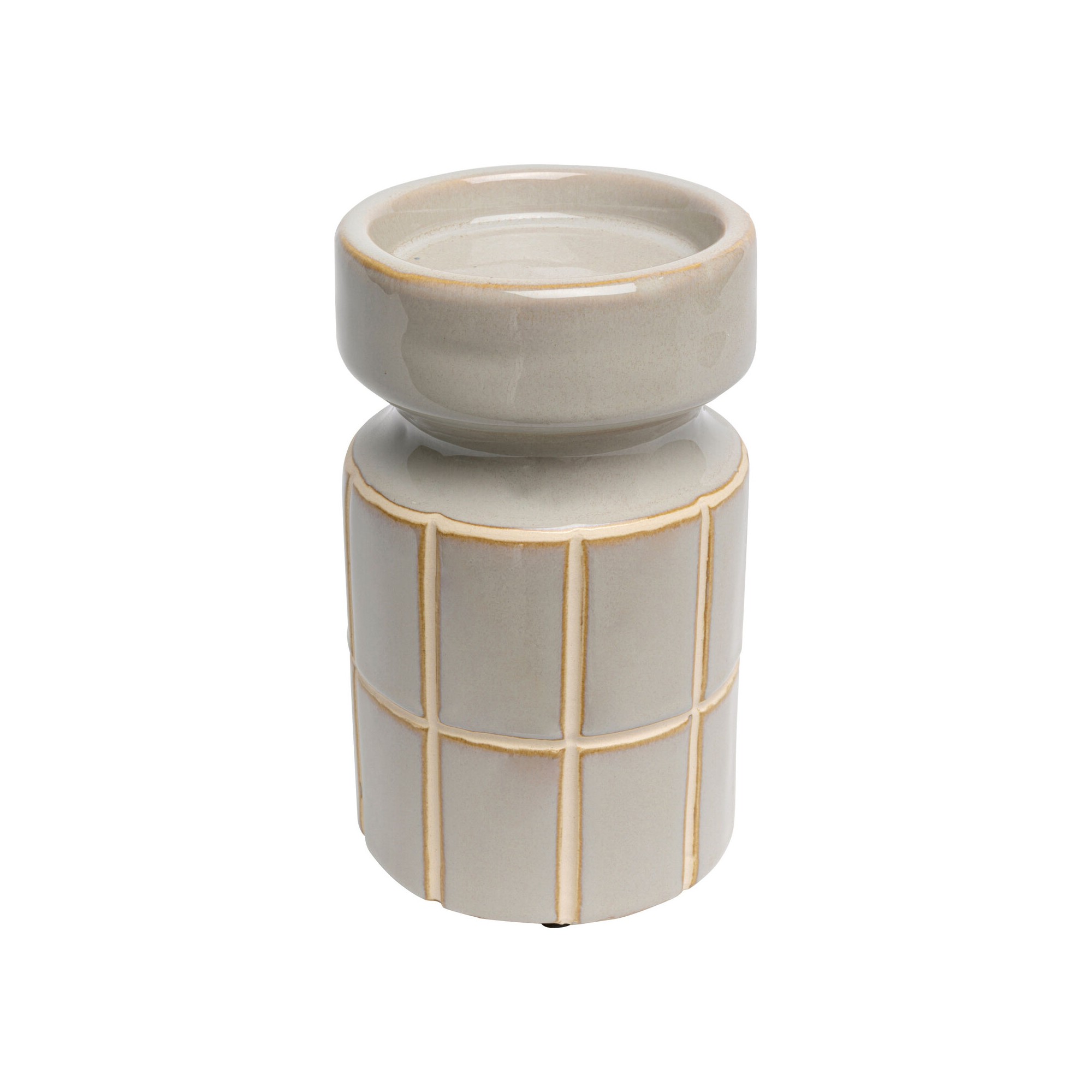 Porte-bougies Bliss Tile gris clair 18cm