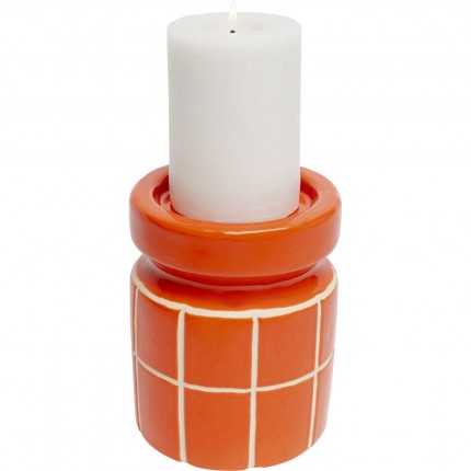 Bougeoir Bliss Tile 14cm orange Kare Design