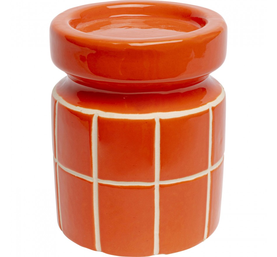 Bougeoir Bliss Tile 14cm orange Kare Design