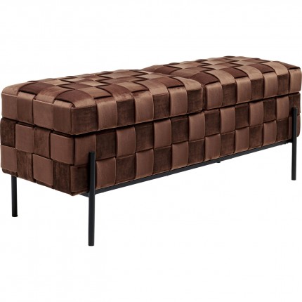 Banc-coffre Weave marron Kare Design