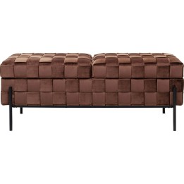 Tabrouret coffre Weave mocca 121cm