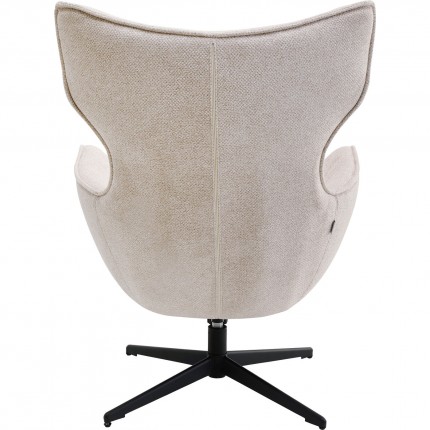 Swivel Armchair with Stool Jules beige Kare Design