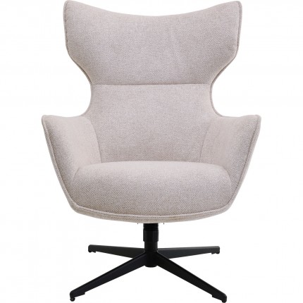 Fauteuil pivotant et repose-pieds Jules beige Kare Design