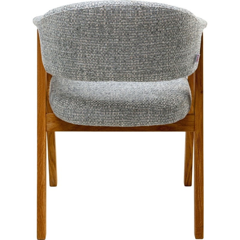 Chaise tissu tressé bleu et chêne - Jonte - Kare Design