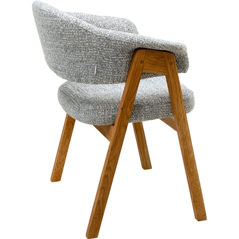 Chaise tissu tressé bleu et chêne - Jonte - Kare Design