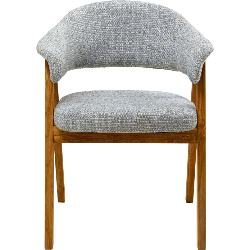 Chaise tissu tressé bleu et chêne - Jonte - Kare Design