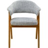 Chaise tissu tressé bleu et chêne - Jonte - Kare Design