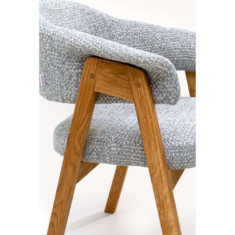 Chaise tissu tressé bleu et chêne - Jonte - Kare Design