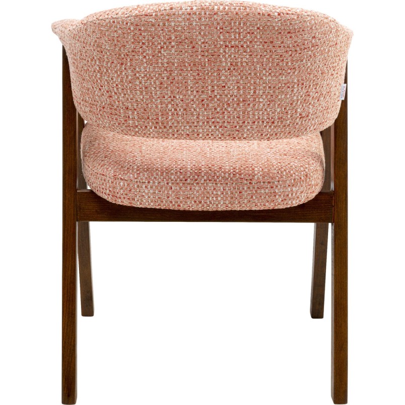 Chaise tissu tressé corail et chêne - Jonte - Kare Design