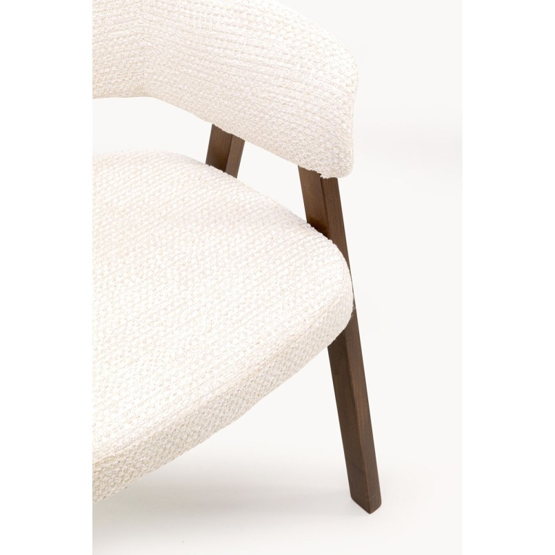 Chaise tissu tressé écru et chêne - Jonte - Kare Design