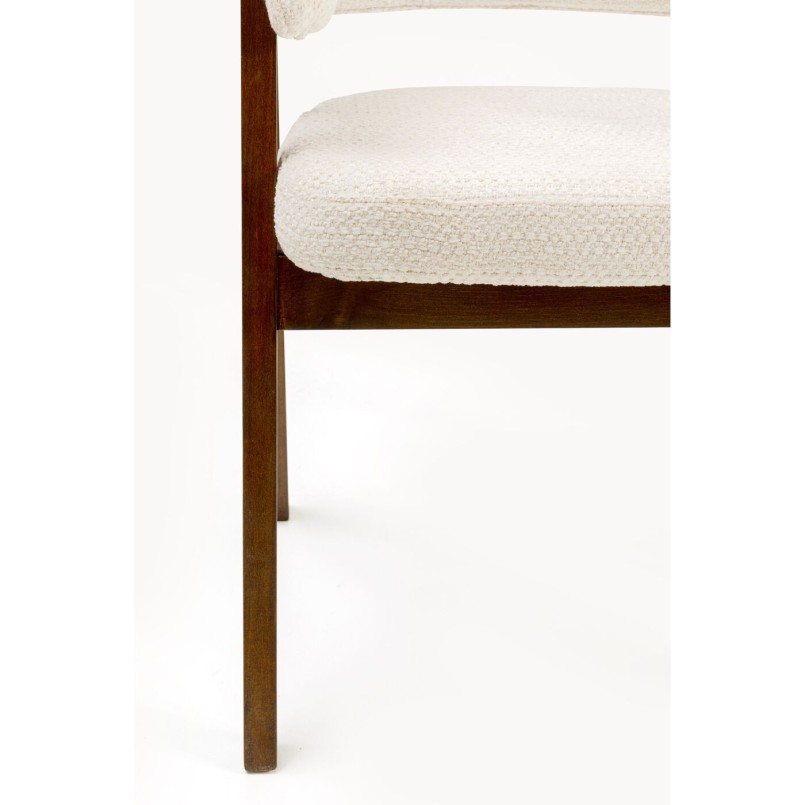Chaise tissu tressé écru et chêne - Jonte - Kare Design