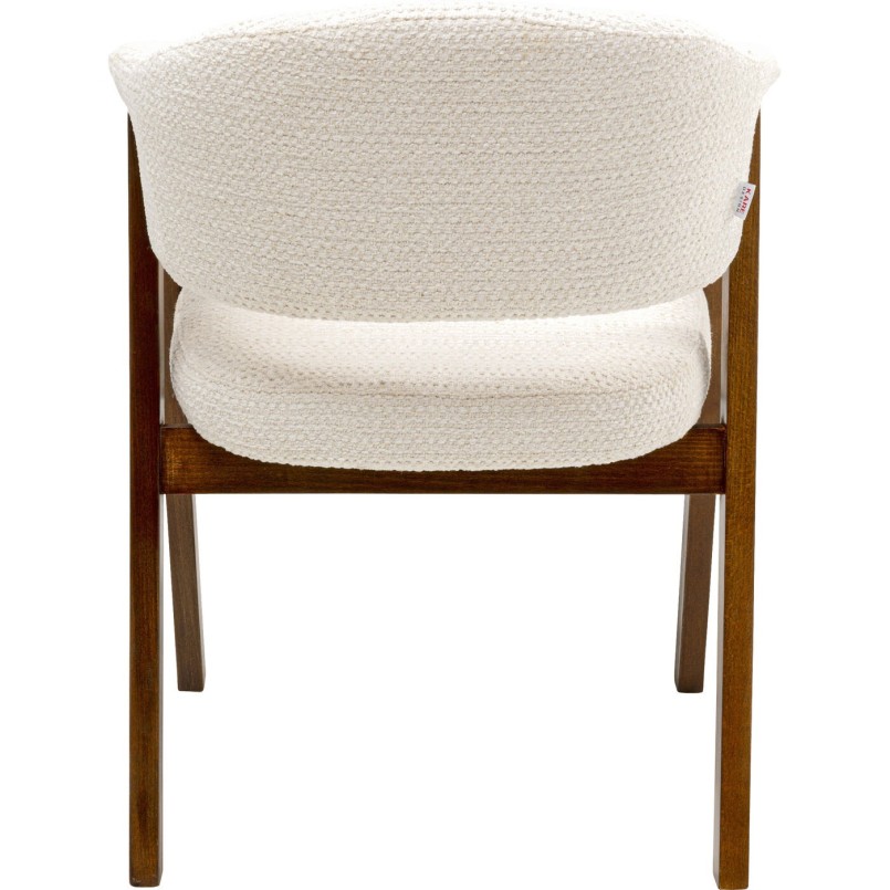 Chaise tissu tressé écru et chêne - Jonte - Kare Design