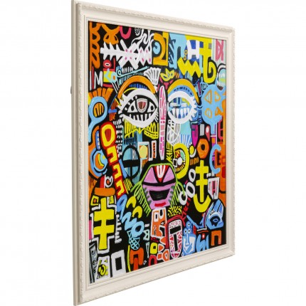 Tableau visage graffiti 80x80cm Kare Design