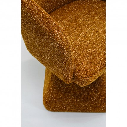 Chaise avec accoudoirs pivotante Melli marron Kare Design