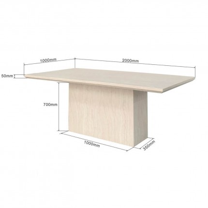 Eettafel Travertino 200x100cm Kare Design