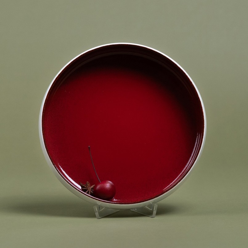 Rode porseleinen borden, set van 6 - Colorino - Kare Design