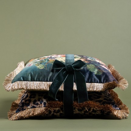 Coussin à franges léopard 45x45cm Kare Design