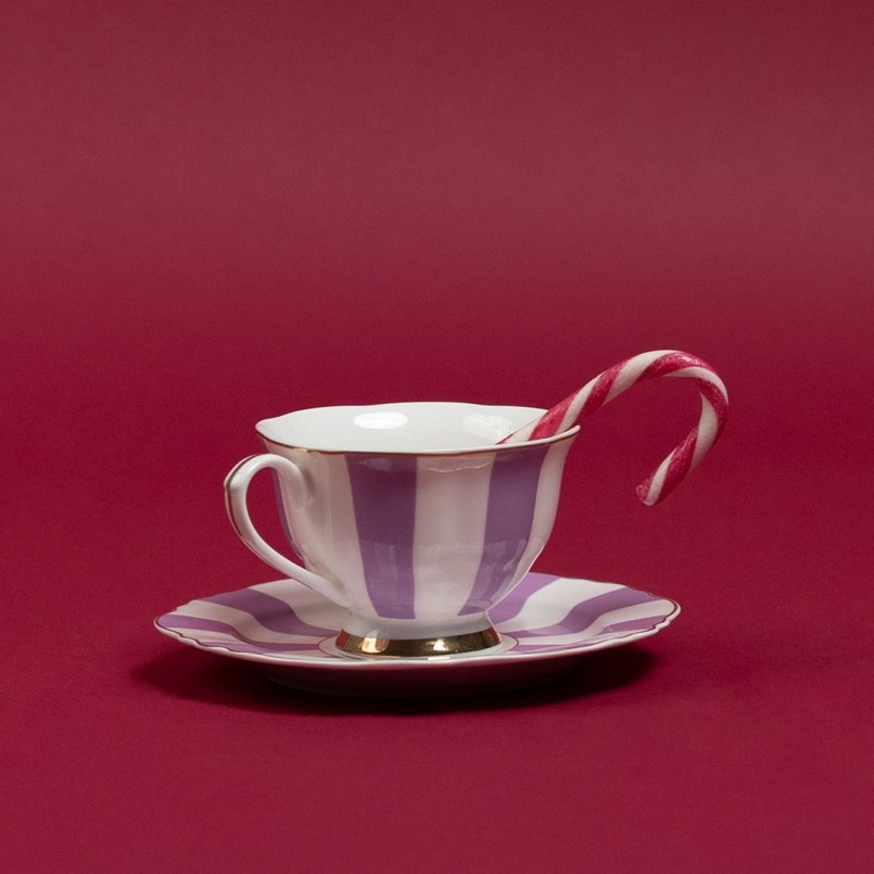 Tasses à café violettes et blanches - Harlequin - Kare Design