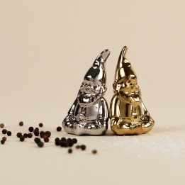 Salt and pepper shakers gnome gold and silver Kare Design