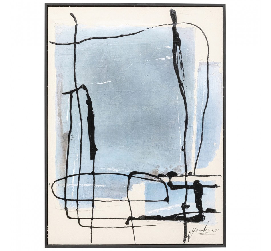 Peinture Frame Dust 55x75cm bleue Kare Design