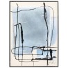 Toile abstraite beige, bleue et noire - Dust - Kare Design