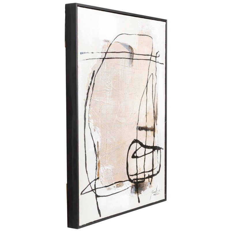 Toile abstraite blanche, grise et noire - Dust - Kare Design