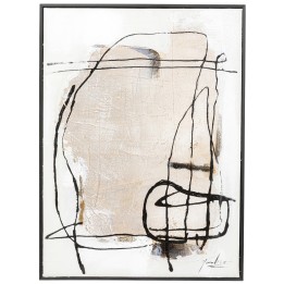 Toile abstraite blanche, grise et noire - Dust - Kare Design