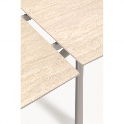 Uitschuifbare Eettafel Xenia Travertino 200x80cm Kare Design
