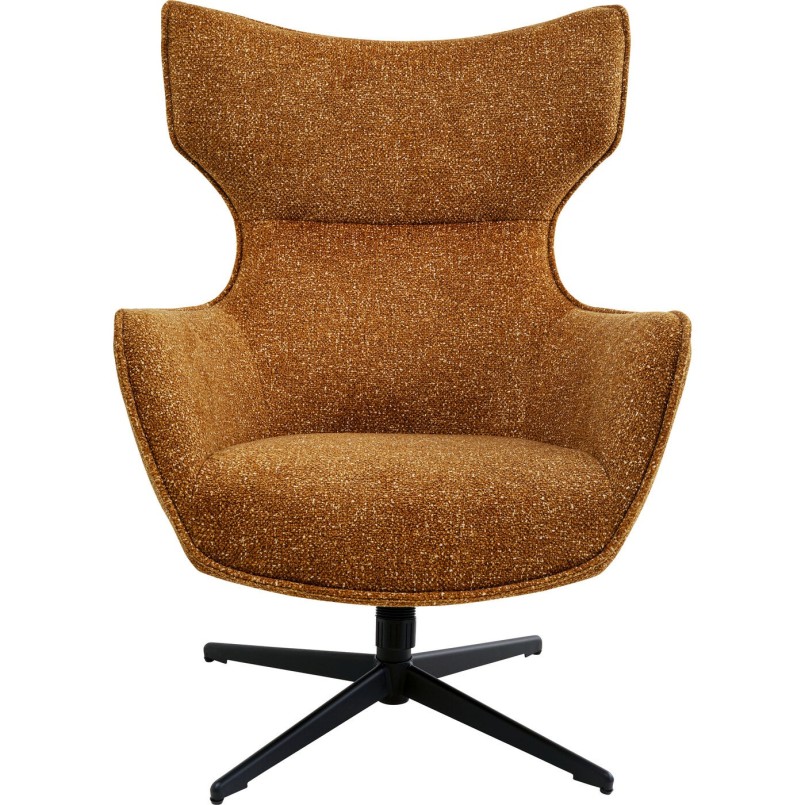 Fauteuil pivotant + repose-pieds Jules jaune