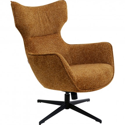 Draaifauteuil en Voetsteun Jules bruin Kare Design