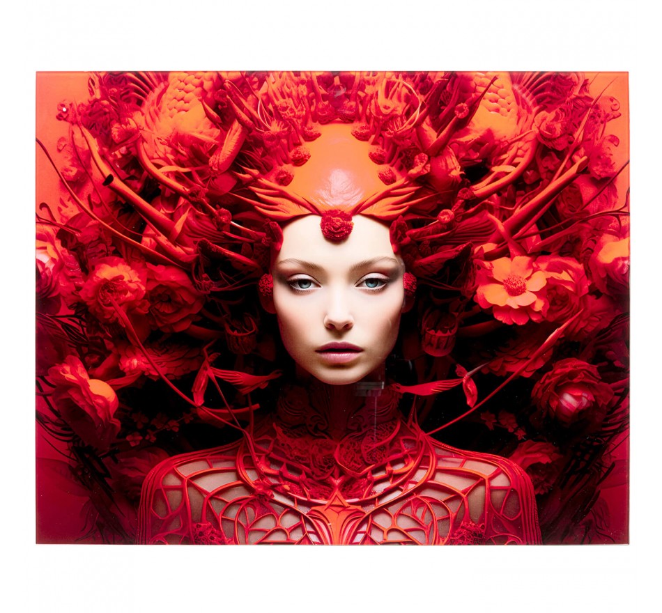 Tableau en verre muse rouge 50x40cm Kare Design