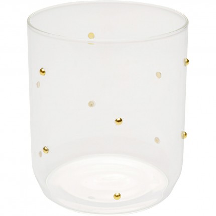 Water Glass Glam Dots gold (4/set) Kare Design
