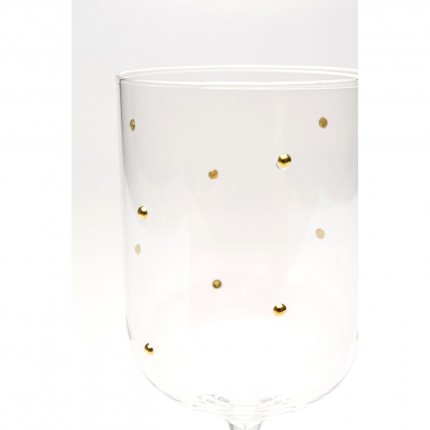 Wine Glass Glam Dots gold (4/set) Kare Design