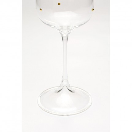 Verres à vin Glam Dots dorés set de 4 Kare Design