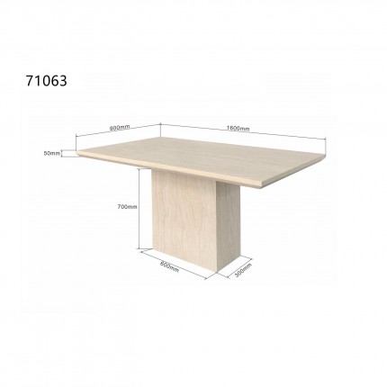 Eettafel Travertino 160x90cm Kare Design