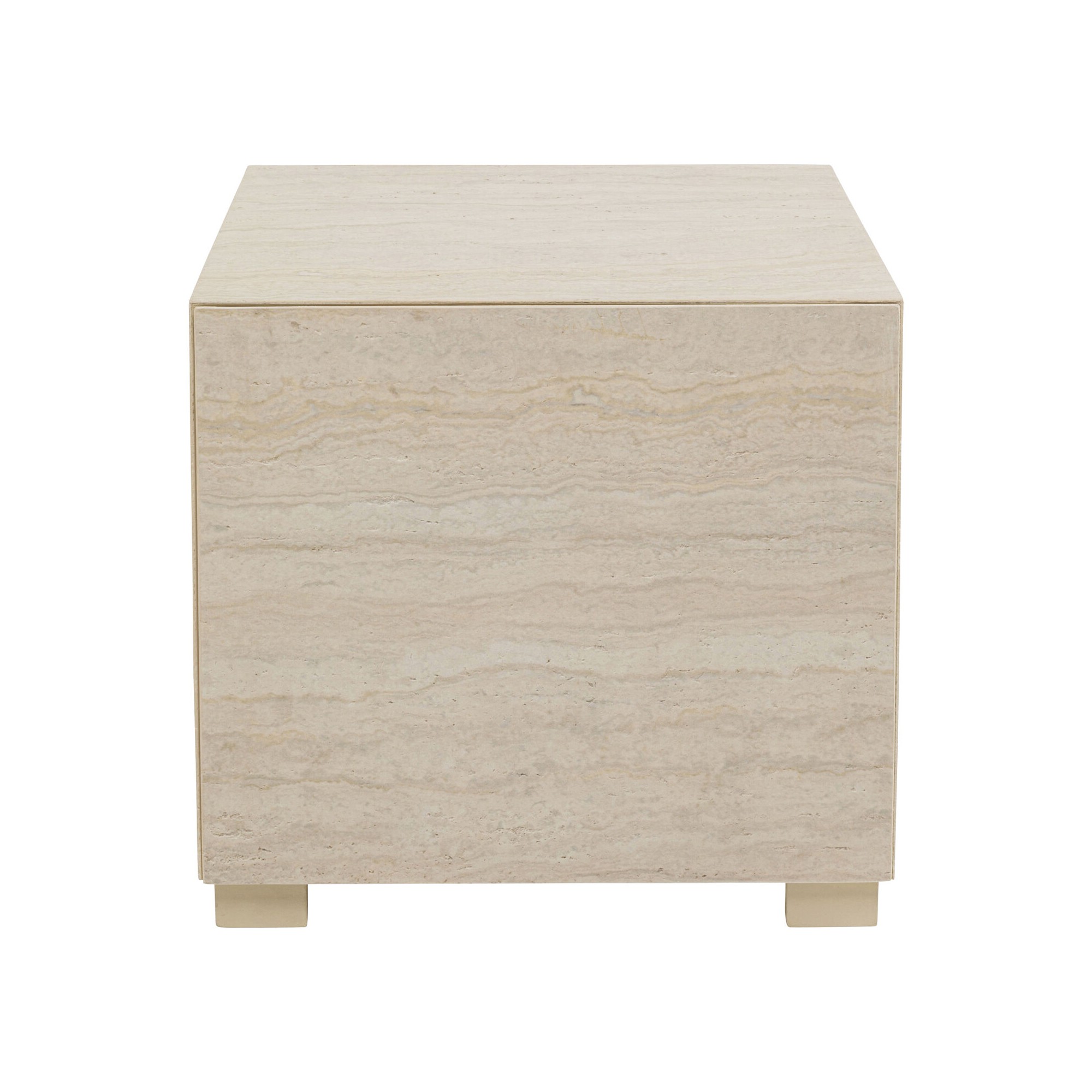 Table d appoint Travertino Tiroir 45x45cm