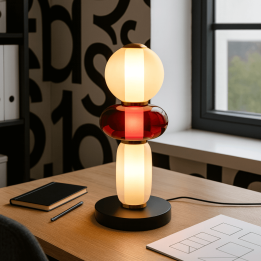 Lampe en verre blanc et rouge - Sugar - Kare Design