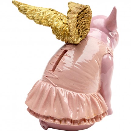 Spaarpot gevleugeld varken roze 15cm Kare Design