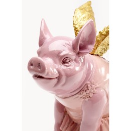 Tirelire cochon rose ailes dorées en tutu - Kare Design