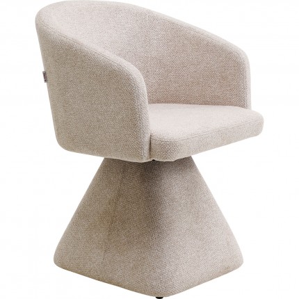 Chaise avec accoudoirs pivotante Melli crème Kare Design