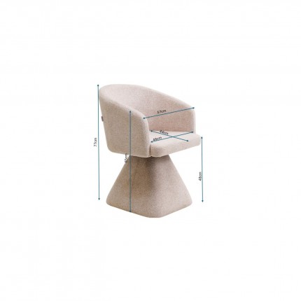 Swivel Chair with armrests Melli cream Kare Design