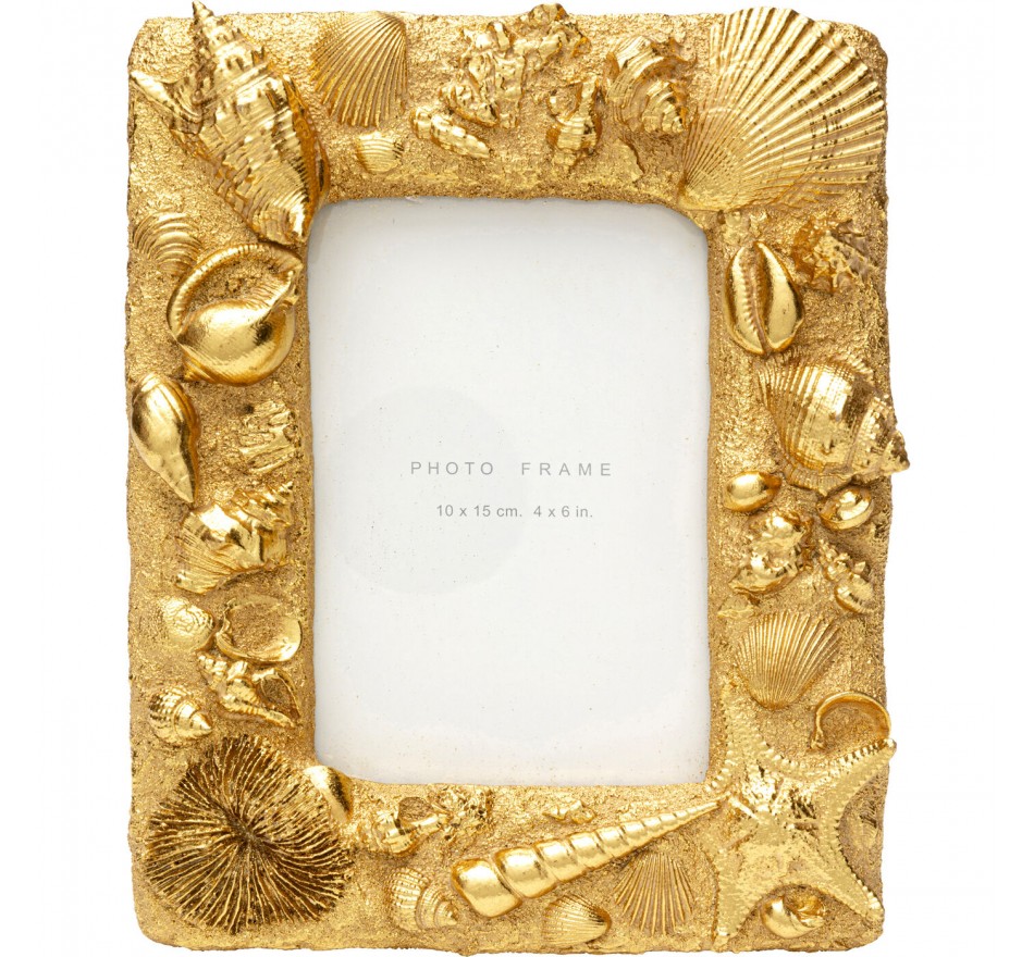 Cadre photo coquillages 18x23cm doré Kare Design