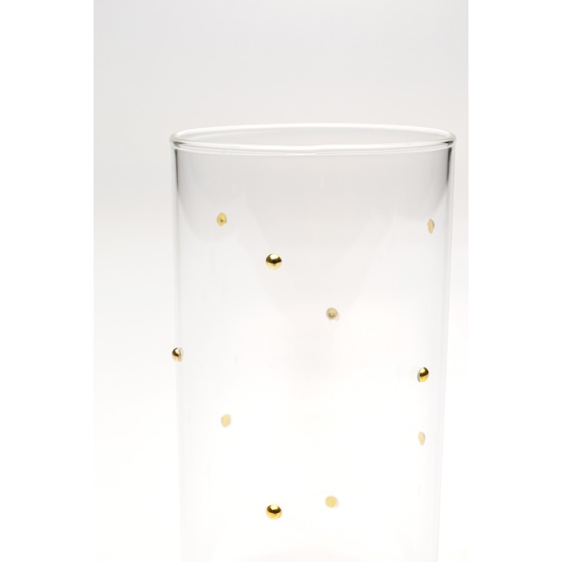Verres hauts à pois dorés en relief - Glam Dots - Kare Design
