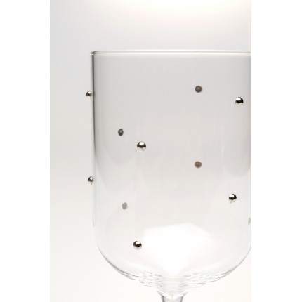 Verres à vin Glam Dots argentés set de 4 Kare Design