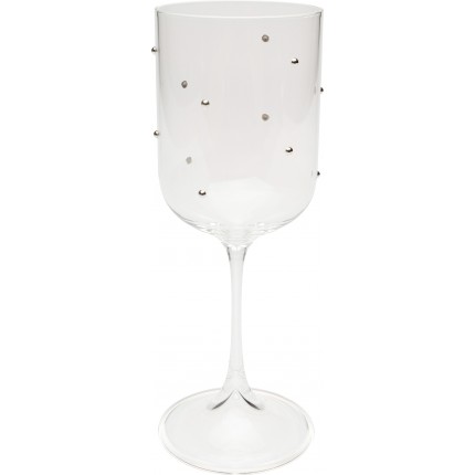 Verres à vin Glam Dots argentés set de 4 Kare Design