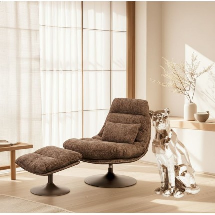 Swivel Armchair with stool Montreal Kare Design