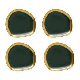 Assiettes à dessert vertes et dorées- Vibrations - Kare Design