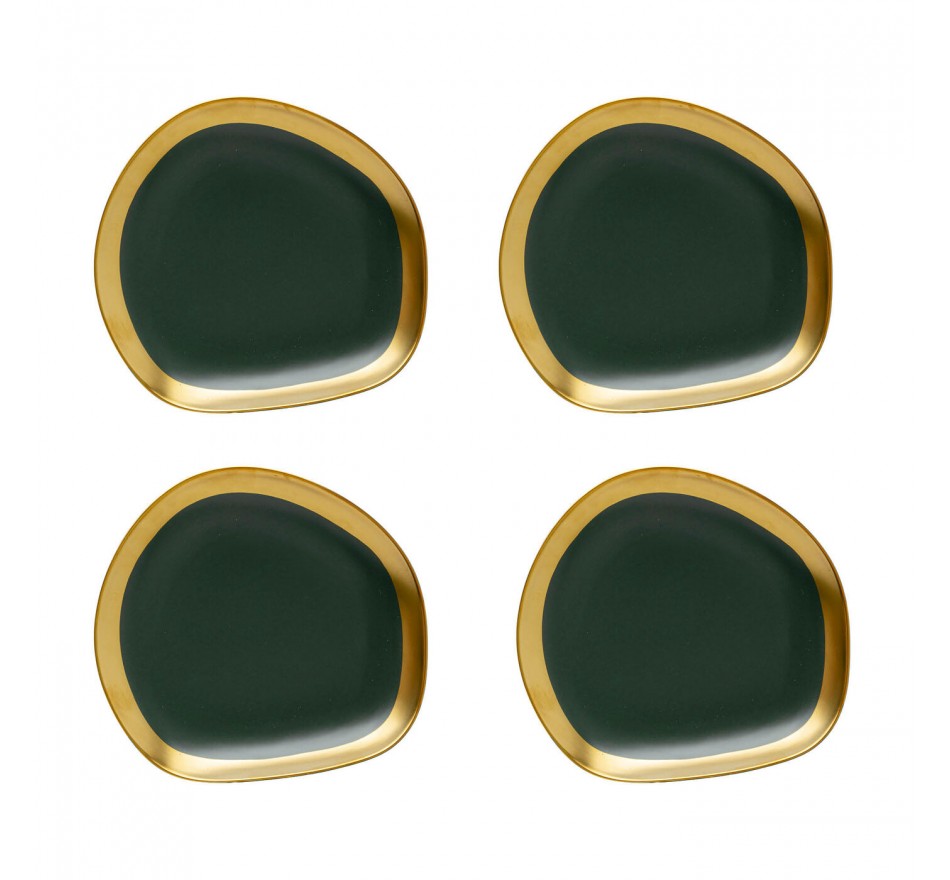 Plate Vibrations Ø21cm green (4/Set) Kare Design