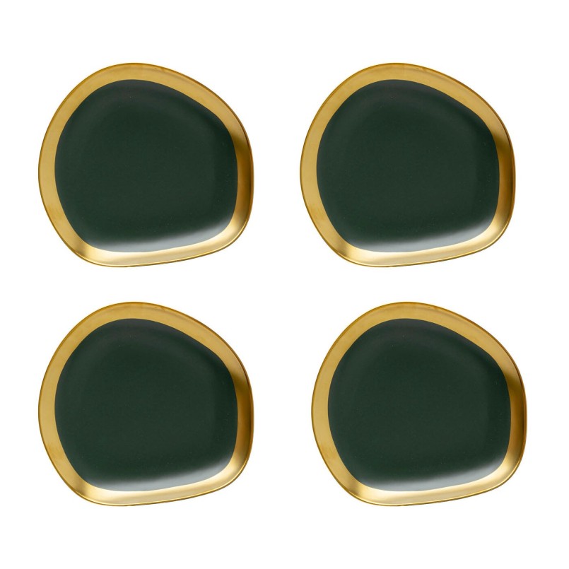 Golden and green dessert plates - Vibrations - Kare Design